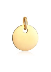 Medallionanh&auml;nger Elli Premium "Anh&auml;nger Pl&auml;ttchen Coin Gravur Platte 585 Gelbgold" Gr. 10, gold, Schmuckanh&auml;nger, Damen, Gelbgold 585, Medallionanh&auml;nger