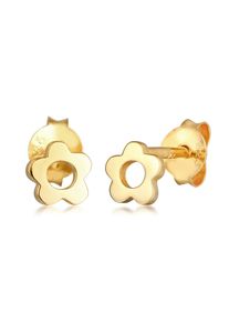 Paar Ohrstecker Elli "Ohrringe Kinder Blume Bl&uuml;te Flower 925 Silber" Gr. 6, gold, Ohrringe, M&auml;dchen, ohne Stein, Silber 925 (Sterlingsilber), Paar Ohrstecker