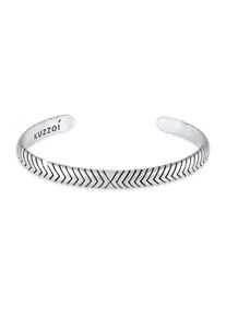 Armreif Kuzzoi "Armband Herren Armreif Oxidiert Verstellbar 925 Silber" Gr. 190, silber, Armb&auml;nder, Herren, Silber 925 (Sterlingsilber), Armreif