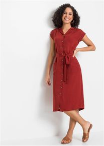 bonprix Blusenkleid mit Bindeband, rot, Gr.36, Luftiges Blusenkleid mit Taschen und Bindeband um die Taille.