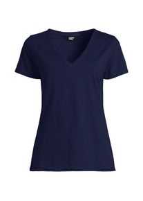 LANDS' END Baumwollshirt aus Flammgarn, Damen,  Blau, Baumwolle, by Lands' End