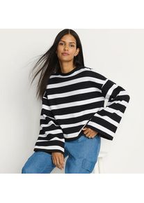 LANDS' END Gestreiftes Sweatshirt mit weiten &Auml;rmeln, Damen,  Schwarz, Baumwoll-Mischung/Polyester-Mischung, by Lands' End