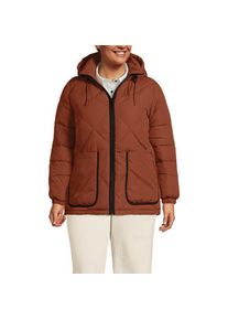 LANDS' END Isolierte Kapuzen-Steppjacke, Damen,  Grau, Polyester, by Lands' End