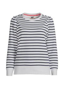 LANDS' END Sweatshirt SERIOUS SWEATS mit Puff&auml;rmeln, Damen,  Blau, Baumwoll-Mischung/Polyester-Mischung, by Lands' End