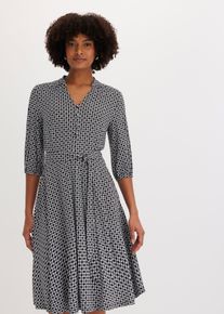 bonprix Jersey-Blusenkleid mit Bindeband (2.tlg-Set), schwarz, Gr.44/46 (L), stilvolles Jersey-Blusenkleid mit Bindeband