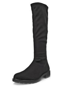 Stiefel Ecco "METROPOLE VIENNA", Damen, Gr. 38, XS-Schaft, schwarz, Textil, Schuhe Stiefel, Langschaftstiefel, Blockabsatz mit dehnbarem Stretch