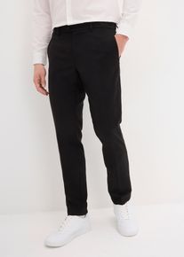 Anzughose bonprix, Herren, Gr. 60, N-Gr, schwarz, Web, Obermaterial: 100% Polyester. Futter: 100% Polyester, festlich, slim fit, Hosen Anzughose, Slim Fit, aus Polyester, festlicher Stil, Businessmode