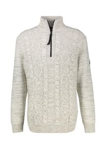 Sweatshirt Lerros "Herren Stricktroyer mit Zopfmuster", Herren, Gr. S, light beige, 60% Baumwolle, 40% Polyacryl, Sweatshirts Sweatshirt