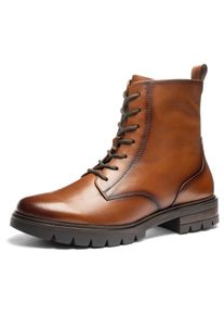 Schn&uuml;rstiefelette Ara "CAMBRIDGE", Damen, Gr. 6,5, braun (cognac), Glattleder, unifarben, Schuhe Schn&uuml;rstiefelette, Business Stiefel in Bequemweite G (= weit)