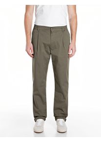 Chinohose Replay "ADHANN", Damen, Gr. 31, L&auml;nge 32, tundra gr&uuml;n, Web, Obermaterial: 97% Baumwolle, 3% Elasthan, normal, Hosen Chinohose, im Tapered Fit