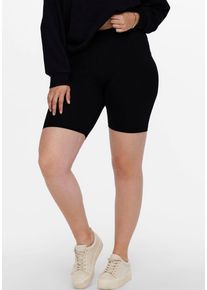 Radlerhose Only CARMAKOMA "CARTIME SHORTS JRS NOOS", Damen, Gr. M (46/48), N-Gr, schwarz, Jersey, Obermaterial: 95% Baumwolle, 5% Elasthan, unifarben, Hosen Radlerhose