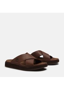 Sandale Timberland "CASCO COVE SLIDE SANDAL", Herren, Gr. 40, dk brn f grain, Leder, Schuhe Sandale, aus Timberland Premium Leder
