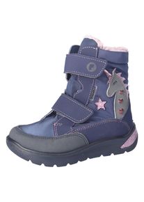Winterstiefel Ricosta "Annika WMS: normal", M&auml;dchen, Gr. 30, blau (navy), Lederimitat, Nylon, Glitzer, Schuhe Winterstiefel, Blinkschuh mit Warmfutter, Gr&ouml;&szlig;enschablone zum Download