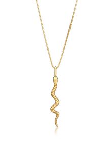 Silberkette Elli "Halskette Schlange Anh&auml;nger Kristalle 925 Silber" Gr. 45, gold, Halsketten, Damen, mit Stein, Silber 925 (Sterlingsilber), Silberkette