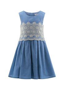 Sommerkleid happy girls "M&auml;dchenkleid", M&auml;dchen, Gr. 152, EURO-Gr&ouml;&szlig;en, dove blau, Stoff, 100% Baumwolle, normal, Kleider Sommerkleid