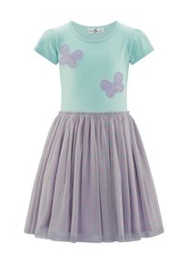 Sommerkleid happy girls "M&auml;dchenkleid", M&auml;dchen, Gr. 140, EURO-Gr&ouml;&szlig;en, ice blau, Stoff, 100% Polyester, normal, Kleider Sommerkleid