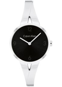 Quarzuhr Calvin Klein "SCULPTURAL", silber (silberfarben), Armbanduhren, Damen, Quarzuhr, Armbanduhr, Damenuhr, Mineralglas, Edelstahlarmband