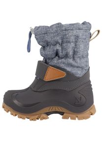 Snowboots Lurchi "Finn", M&auml;dchen, Gr. 33, blau (grau, jeansblau), Synthetik, Textil, Schuhe Snowboots, Winterboots mit Schurwolle, Gr&ouml;&szlig;enschablone zum Download
