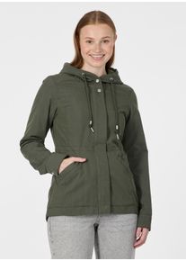 Parka Ragwear "DANKIRA", Damen, Gr. XS, schwarz olive, Web, Obermaterial: 68% Baumwolle, 32% Polyamid, unifarben, Po-bedeckend, Jacken Parka, Mit Kordelzug zum Taillieren