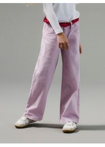 5-Pocket-Hose name it "NKFROSE WIDE TWI PANT 1115-TP NOOS", M&auml;dchen, Gr. 134, N-Gr, rosa (winsome orchid), Twill, Obermaterial: 98% Baumwolle, 2% Elasthan, unifarben, weit lang, Hosen 5-Pocket-Hose, Baumwollmischung, regular fit, verstellbarer Bund