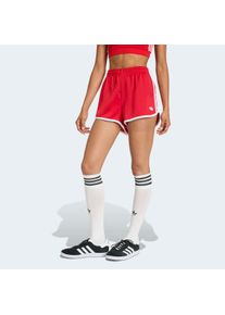 Shorts adidas originals "3-STREIFEN SPRINTER", Damen, Gr. L, N-Gr, better scarlet, wei&szlig;, normal, gr., Obermaterial: 97% Polyester, 3% Elasthan, Hosen Shorts