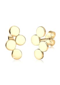 Paar Ohrstecker Elli "Ohrringe Ohrstecker Kreise 925 Sterling Silber" Gr. 15, gold, Ohrringe, Damen, ohne Stein, Silber 925 (Sterlingsilber), Paar Ohrstecker