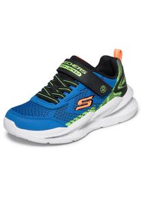 Sneaker Skechers "Skechers METEOR-LIGHTS 2.0", M&auml;dchen, Gr. 35, schwarz, blau, Lederimitat, Textil, Mesh, kontrastfarbene Details, Schuhe Sneaker, Sportschuh mit Klett, Gr&ouml;&szlig;enschablone zum Download