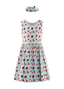 Sommerkleid happy girls "M&auml;dchenkleid", M&auml;dchen, Gr. 110, EURO-Gr&ouml;&szlig;en, ice blau, Stoff, 100% Baumwolle, normal, Kleider Sommerkleid