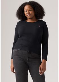 LEVI'S&reg; PLUS Langarmshirt LEVI'S PLUS "PL HAYES LS", Damen, Gr. XL (46/48), grau (anthrazit night), Feinripp, Obermaterial: 96% Baumwolle, 4% Elasthan, figurbetont h&uuml;ftbedeckend, Rundhals, Shirts Langarmshirt, in figurbetonter Passform