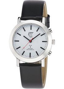 Funkuhr ETT "Station Watch", schwarz, Armbanduhren, Damen, Funkuhr, Armbanduhr, Damenuhr, Solar, Lederarmband