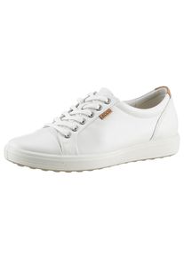 Sneaker Ecco "SOFT 7 W", Damen, Gr. 43, beige (creme), Leder, Schuhe Sneaker, mit Label, Freizeitschuh, Halbschuh, Schn&uuml;rschuh, schmale Form