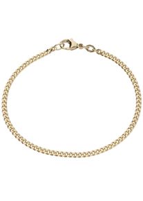 Armband Luigi Merano "Armband Panzerkette, flach, diamantiert, massiv, Gold 750", gold, Armb&auml;nder, Damen, Gelbgold 750, Armband