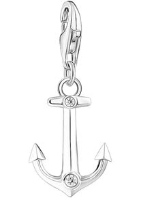 Charm Anker Thomas Sabo "Anker mit Steinen", bunt (silberfarben, wei&szlig;, wei&szlig;), Charms, Damen, Silber 925 (recycelt), Charm Anker, mit Zirkonia (synth.)