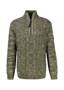 Sweatshirt Lerros "Herren Stricktroyer mit Zopfmuster", Herren, Gr. L, urban gr&uuml;n melange, 60% Baumwolle, 40% Polyacryl, Sweatshirts Sweatshirt