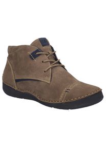 Schn&uuml;rboots Josef Seibel "Fergey 43", Damen, Gr. 44, braun (castagne, kombi), Leder, Schuhe Schn&uuml;rboots, Boots, Komfortschuh mit Wechselfu&szlig;bett aus Leder