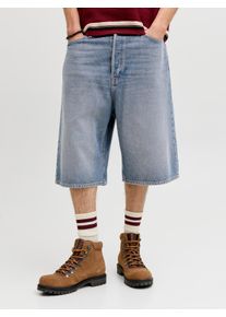 Jack & Jones Bermudas JACK & JONES "JJIRON JJORIGINAL SHORTS MF 328 SN", Herren, Gr. XS, N-Gr, blau denim, Denim/Jeans, Obermaterial: 100% Baumwolle, Abriebeffekte, relaxed fit knielang, Hosen Bermudas