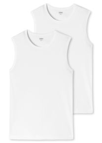 Tanktop uncover by Schiesser "Uncover Cotton", Herren, Gr. XL, 100, wei&szlig;, Single Jersey, Obermaterial: 95% Baumwolle, 5% Elasthan, h&uuml;ftlang, Rundhals, Tops Tanktop, Cotton-Mix, elastisch, breite Tr&auml;ger, Doppelpack