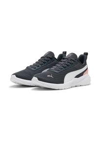 Sneaker Puma "ANZARUN 2 LITE SLIPTECH", Damen, Gr. 42,5, strong gray, Puma wei&szlig;, rosy outlook, Textil, unifarben, Schuhe Sneaker, mit Schn&uuml;rverschluss, leicht profilierte Synthetik-Laufsohle