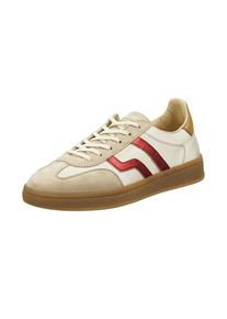 Sneaker Gant "Cuzima", Damen, Gr. 36, beige (beige, rot), Leder, Veloursleder, metallic, Schuhe Sneaker, Schn&uuml;rschuh, Retro Sneaker im Vintage-Design