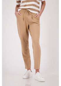 Jogger Pants monari "Basic", Damen, Gr. 46, N-Gr, biscotti, Web, Obermaterial: 55% Polyester, 38% Viskose, 7% Elasthan, unifarben, bequem lang, Hosen Jogger Pants