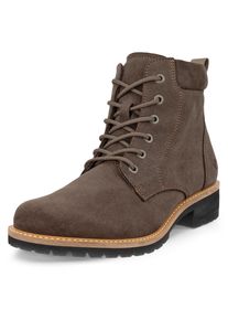 Schn&uuml;rboots Ecco "ELAINA", Damen, Gr. 40, braun, Veloursleder, Schuhe Schn&uuml;rboots, Schn&uuml;rstiefelette, Boots mit Profilsohle