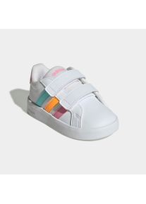 Sneaker adidas Sportswear "GRAND COURT 3.0 KIDS", M&auml;dchen, Gr. 27, cloud wei&szlig;, bliss pink, lucid tangerine, Synthetik, Textil, Schuhe Sneaker, f&uuml;r Kinder
