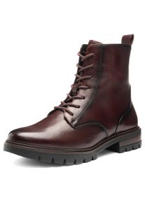 Schn&uuml;rstiefelette Ara "CAMBRIDGE", Damen, Gr. 4,5 (37,5), rot (dunkelrot), Glattleder, unifarben, Schuhe Schn&uuml;rstiefelette, Business Stiefel in Bequemweite G (= weit)