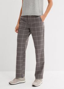 bonprix Karierte Chinohose, grau, Gr.50, Trendige Chinohose mit Karomuster, aus Viskose