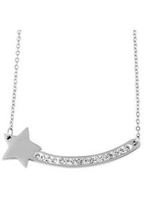 Adelia&acute;s Kette ohne Anh&auml;nger ADELIA ́S "Damen Halskette &ndash; Ankerkette aus Edelstahl mit Zirkonia 45 cm", silber, Halsketten, Damen, 45cm, Edelstahl, Ideal als Geschenk zum Valentinstag