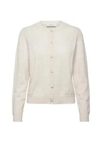 Strickjacke rosemunde "Laica Pointelle cardigan", Damen, Gr. XS, wollwei&szlig;, Strick, Obermaterial: 70% Wolle, 30% Kaschmir, unifarben, bequem h&uuml;ftlang, V-Ausschnitt, Rippb&uuml;ndchen, Strickjacken Strickjacke, mit Rundhalsausschnitt, wundersch&ouml;nes Ajour-Strickmuster