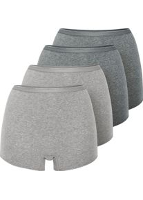 w&auml;schepur sheego Gro&szlig;e Gr&ouml;&szlig;en Panty im Melange-Dessin, 2x grau-meliert + 2x anthrazit-meliert, Gr&ouml;&szlig;e 46 - Damen