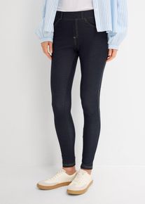 bonprix Leggings in Jeansoptik, blau, Gr.40/42 (M), Modische Leggings mit G&uuml;rtelschlaufen, 70% Baumwolle