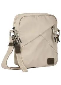 Umh&auml;ngetasche Camel Active "Aurum", Damen, Gr. B/H/T: 19cm x 22cm x 6cm, beige, Polyester, beschichtet, clean, unifarben mit Farbeins&auml;tzen, Taschen Umh&auml;ngetasche, aus recyceltem Polyester in Nylonstruktur, leicht & mit feinen Details