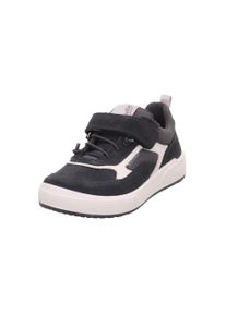Slip-On Sneaker Superfit "MAVERICK WMS: weit", Jungen, Gr. 37, dunkelgrau, wei&szlig;, Nappaleder, Polyester, Veloursleder, unifarben mit Farbeinsatz, Schuhe Slip-On Sneaker, Klettschuh, mit herausnehmbarer Einlage, Gr&ouml;&szlig;enschablone zum Download